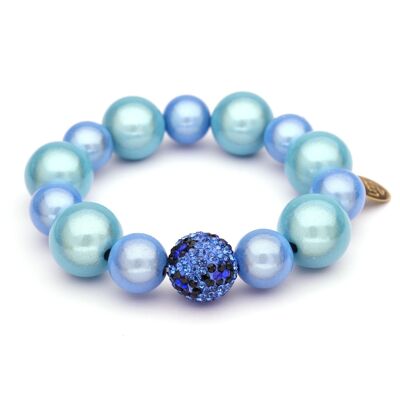 Pulsera LizzyMae Aqua Lightblue Leopard Glitter 18-14-16 mm