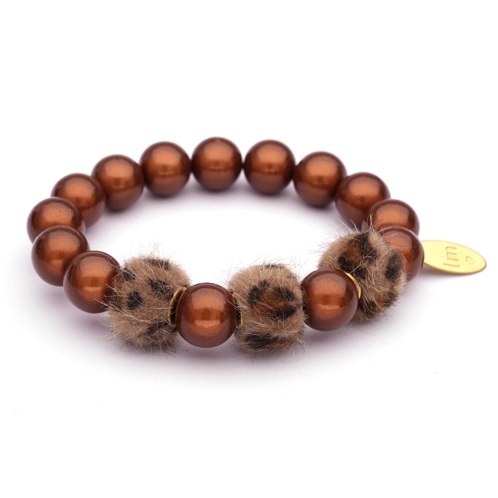 Bracciale LizzyMae Mandorla 12mm Leopardo soffice 14mm