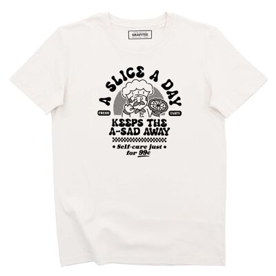 Camiseta Una rebanada al día: camiseta con el logotipo y el mensaje de pizza