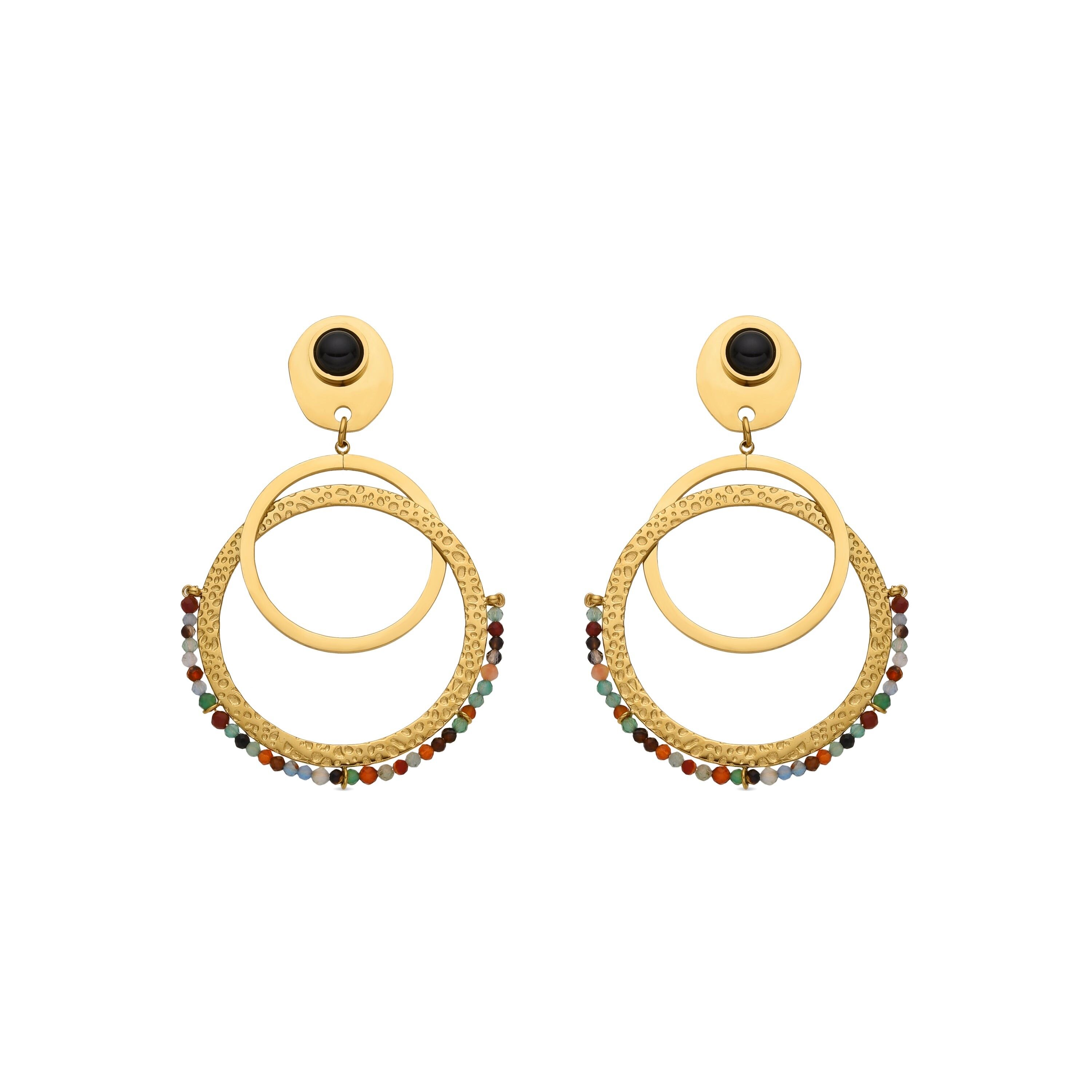 Orecchini Luxenter con cristalli multicolori finitura oro 18k - Kharaj