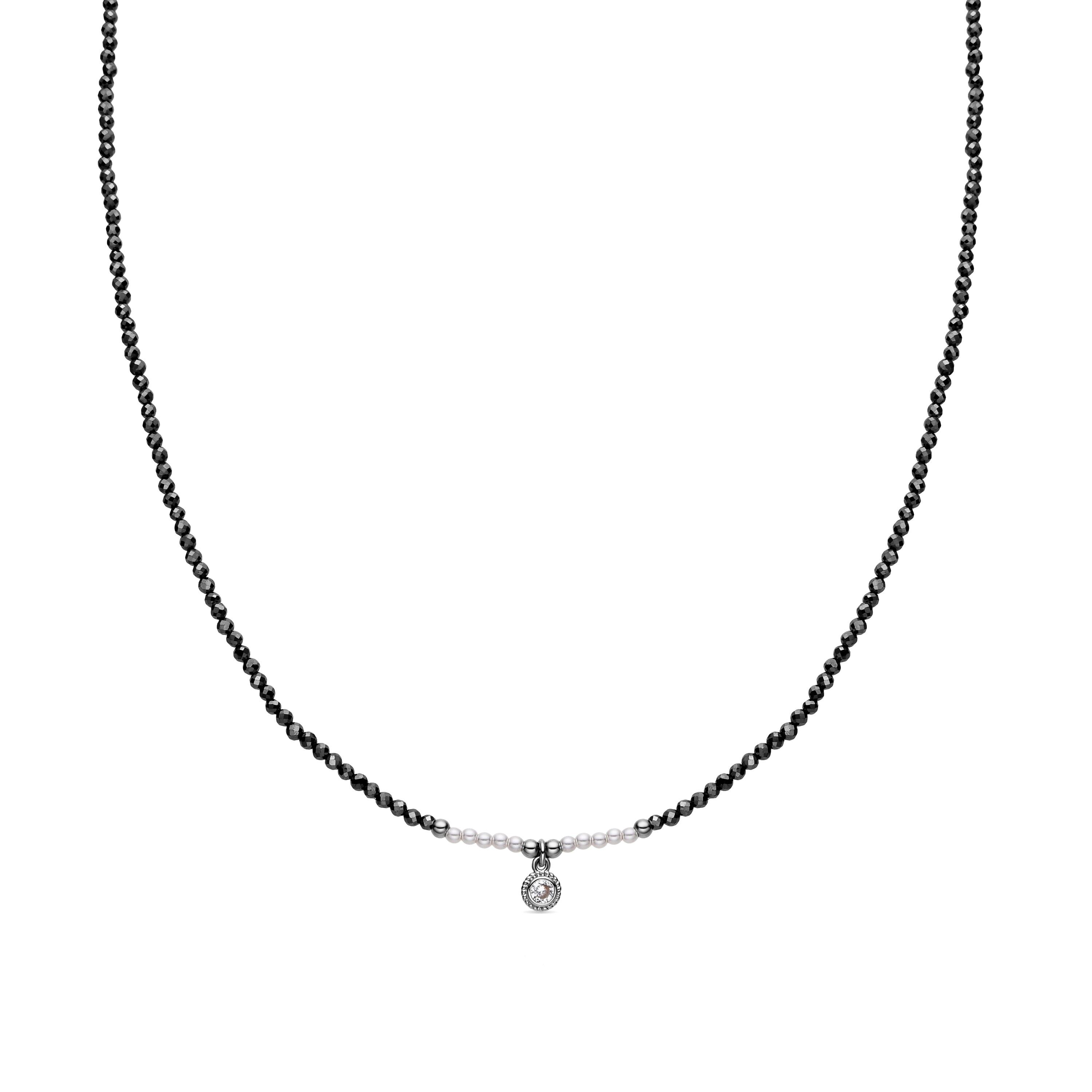 Collana Luxenter in argento Sterling 925 e perla bianca con finitura rodio - Miakde