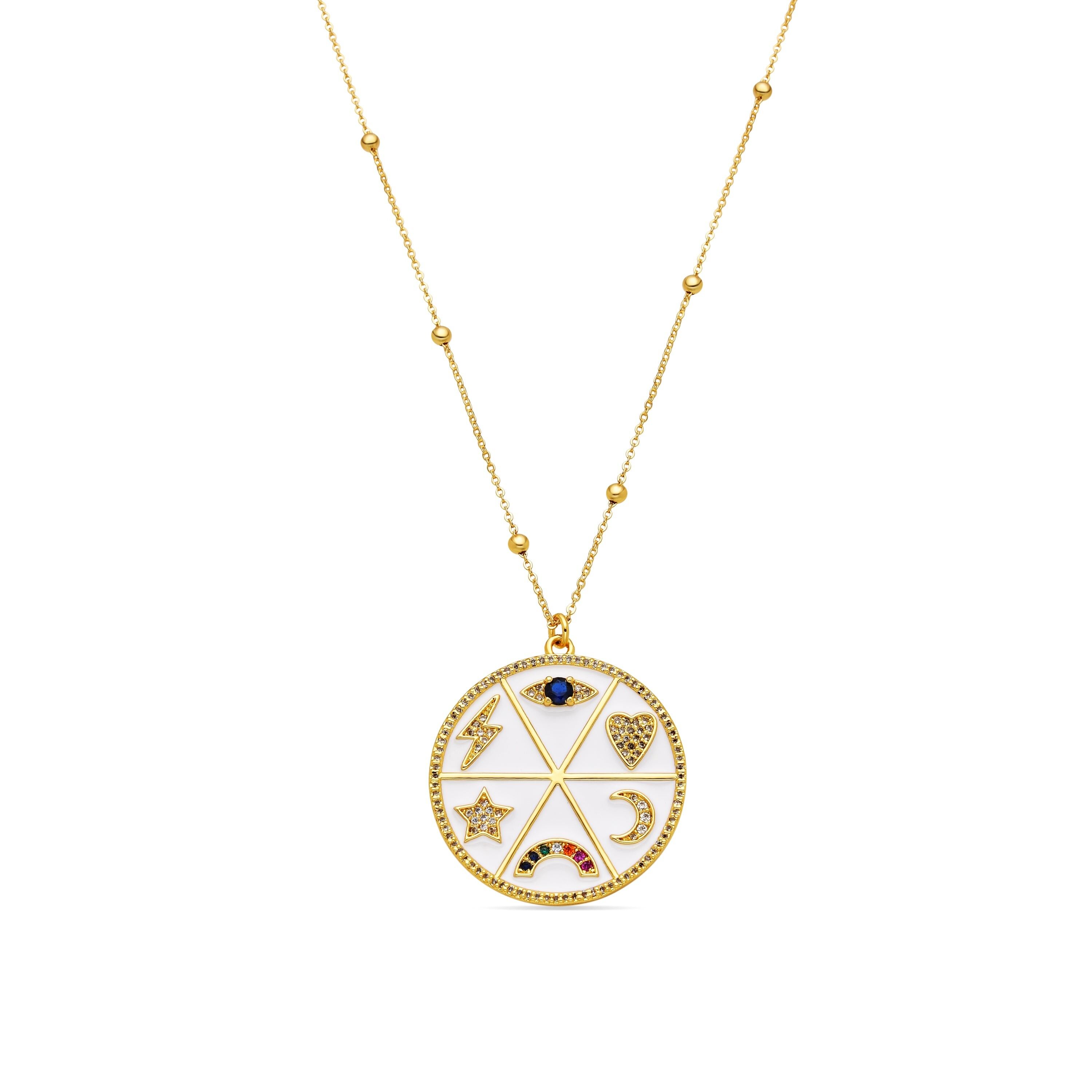 Collana Luxenter con Zirconia multicolore finitura oro 18k - Thiem