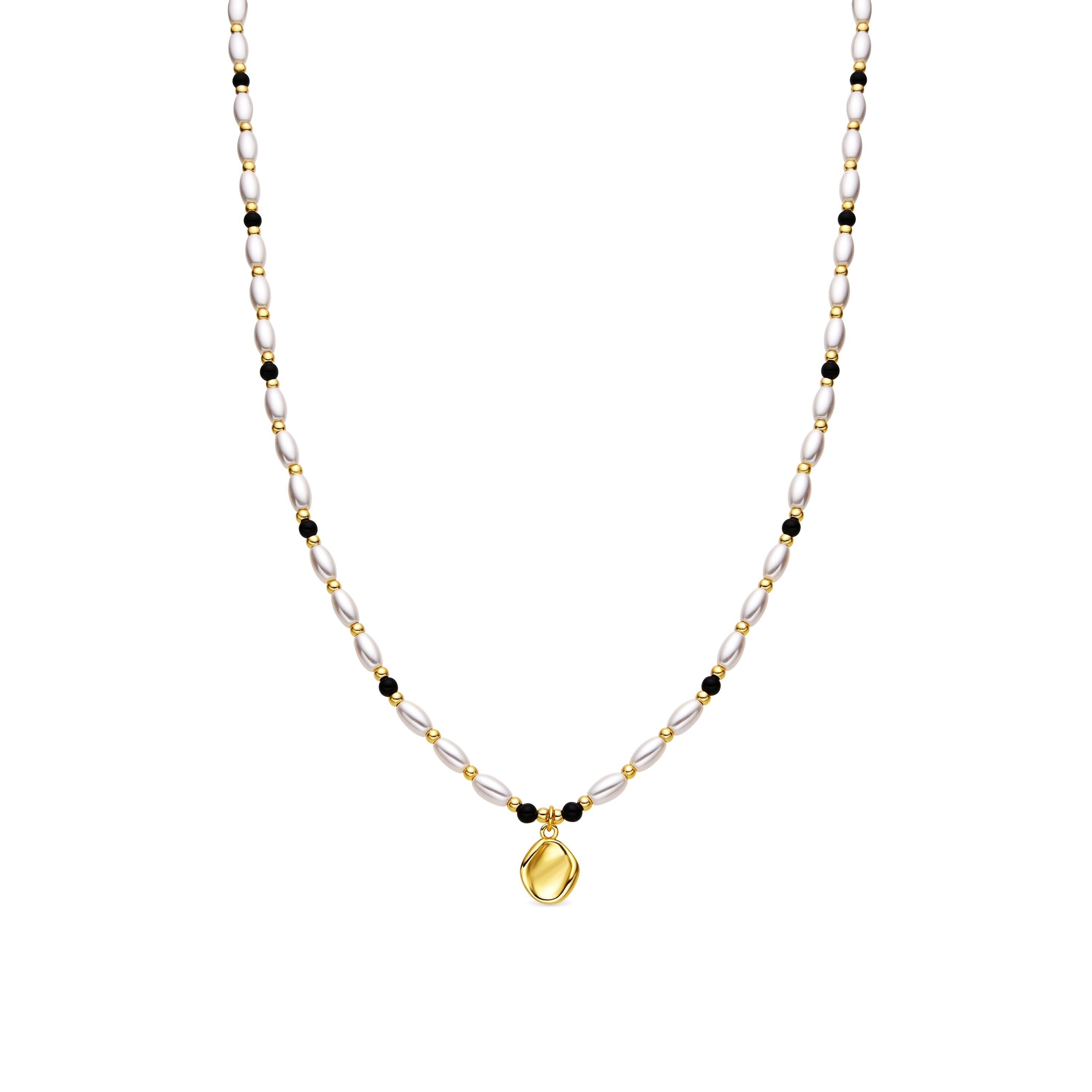 Collana Luxenter con Perla Bianca Finitura Oro 18k - Zizi
