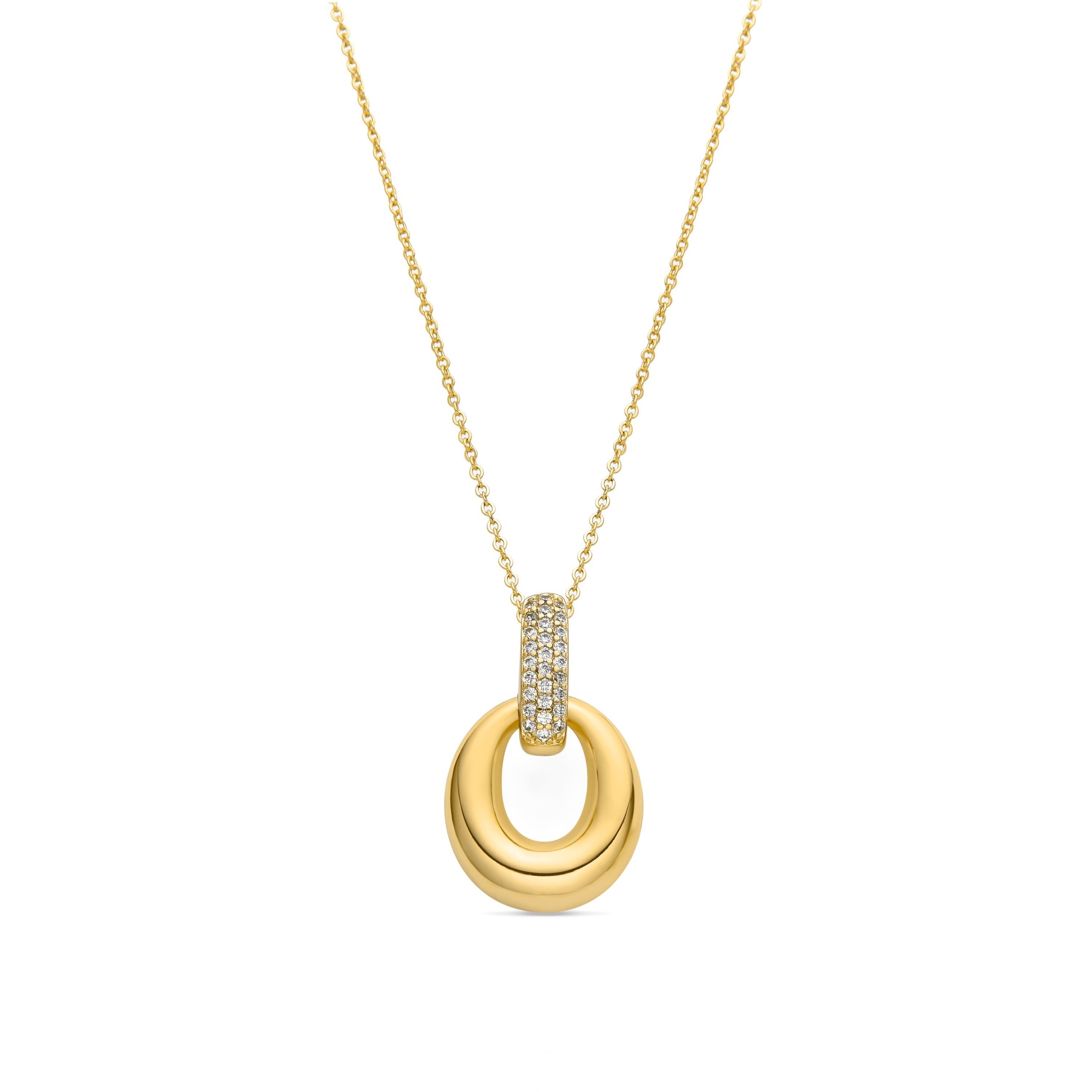 Collana Luxenter con Zirconia Brillante Finitura Oro 18k - Pakki