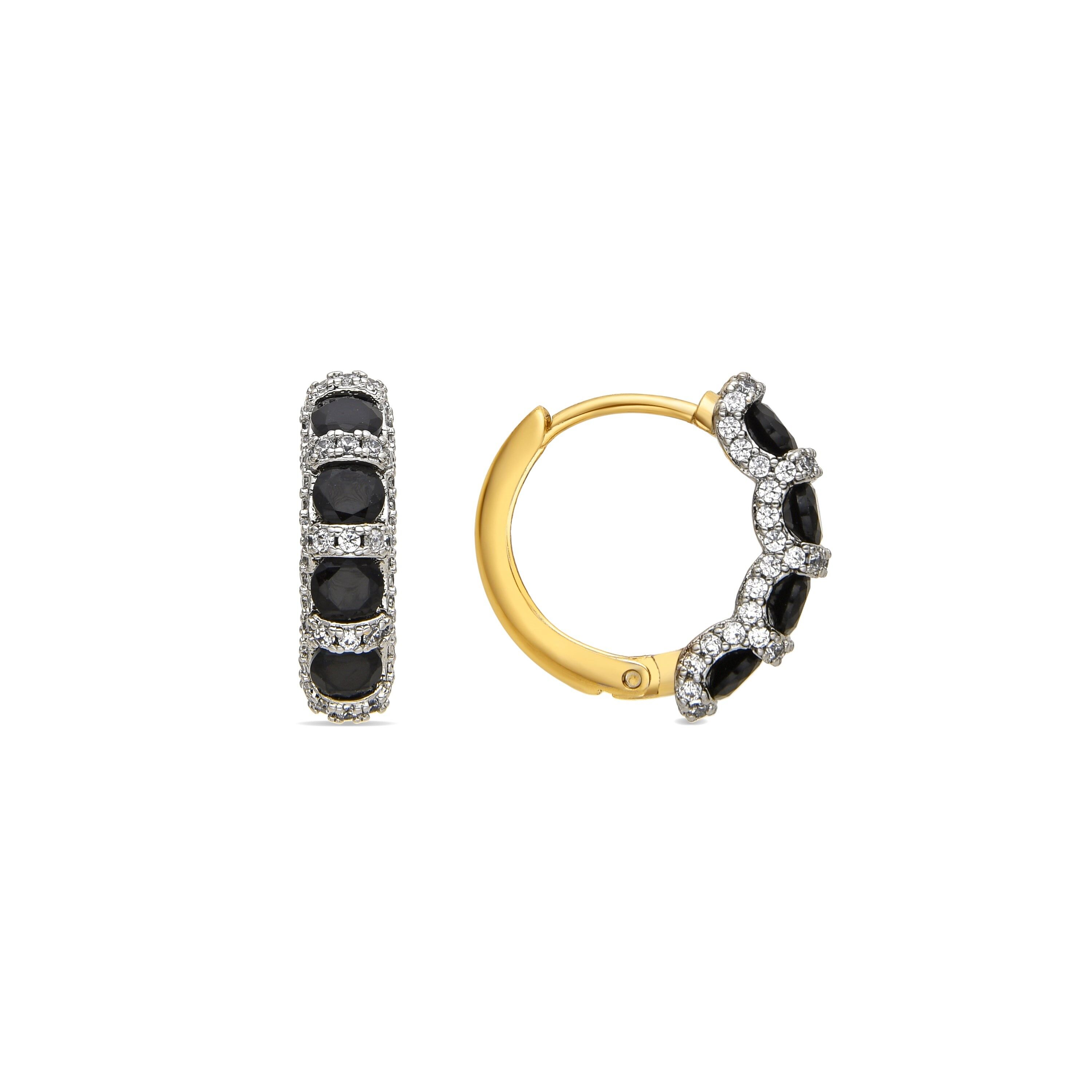 Orecchini Luxenter con Zirconia Onice Finitura Oro 18k - Braso