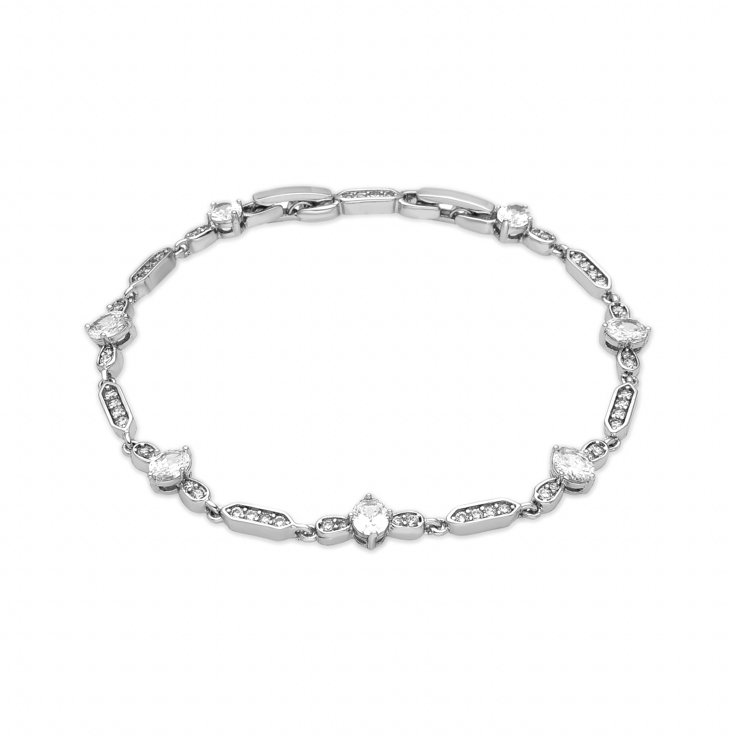 Bracciale Luxenter con Zirconia Lucida in Finitura Argento - Sanu