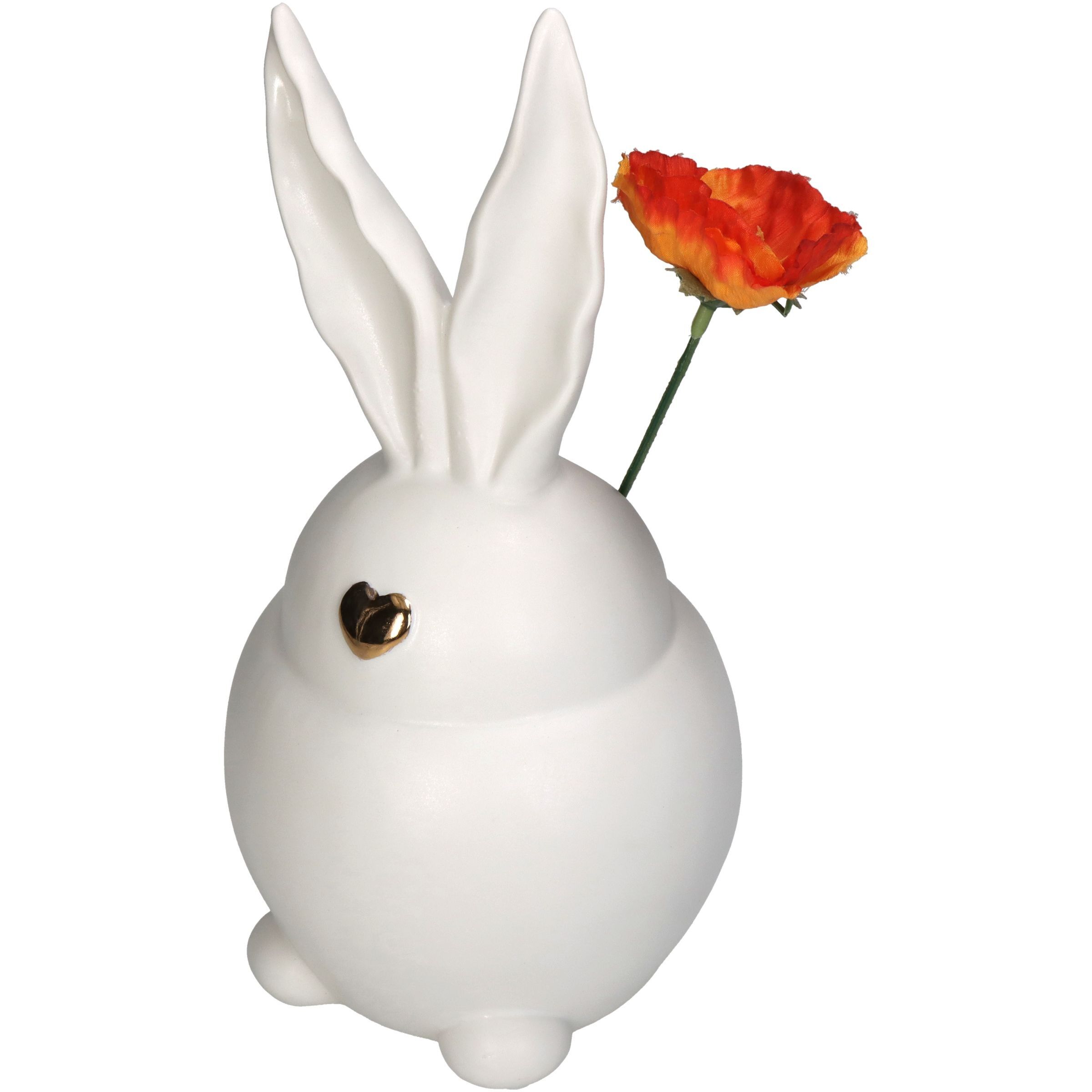 Vaso Bunny porcellana bianca con naso oro