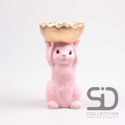 Lindo cuenco de conejo rosa