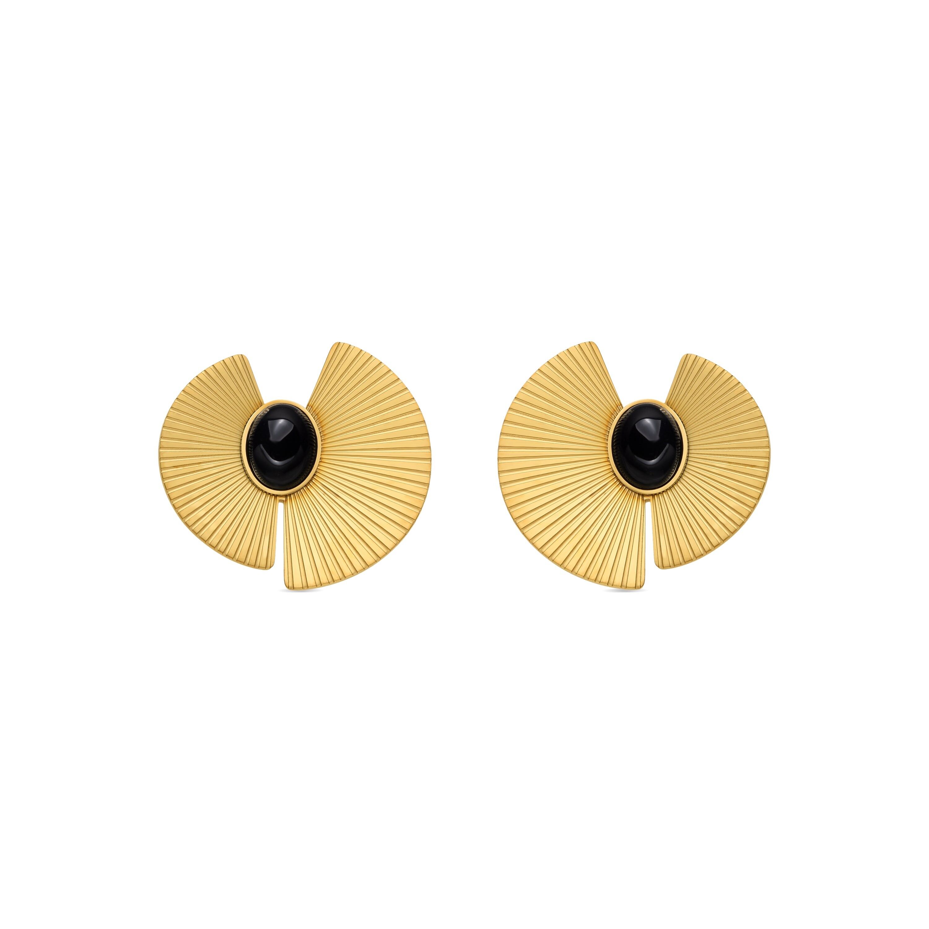 Orecchini Luxenter con onice finitura oro 18k - Lessa