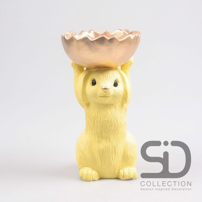 Ciotola carina a forma di coniglietto giallo