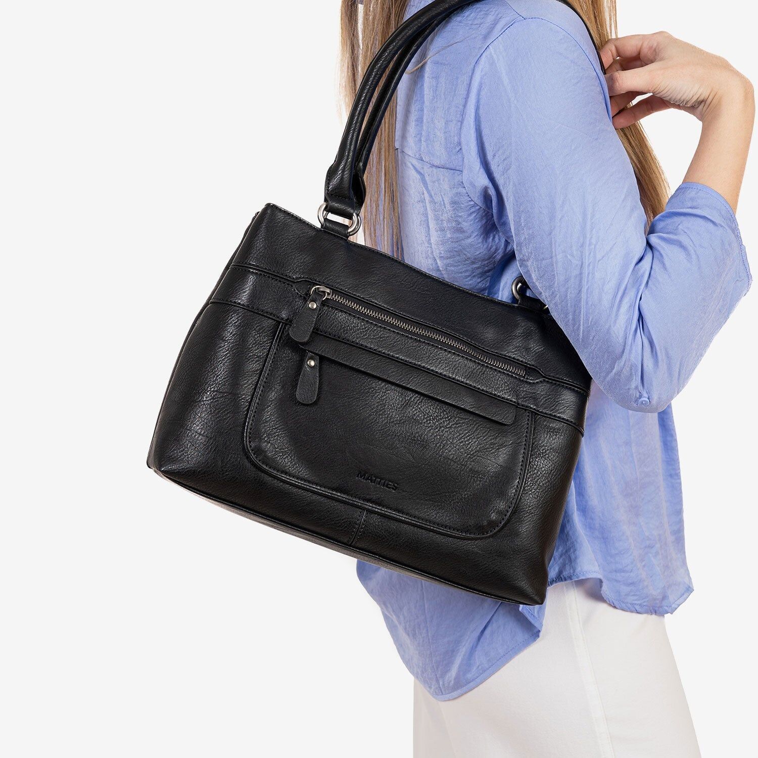 Borsa a tracolla nera-v. Dimensioni: 36x25x12cm