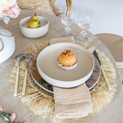 Arita 20 cup plate.5cm in beige sandstone