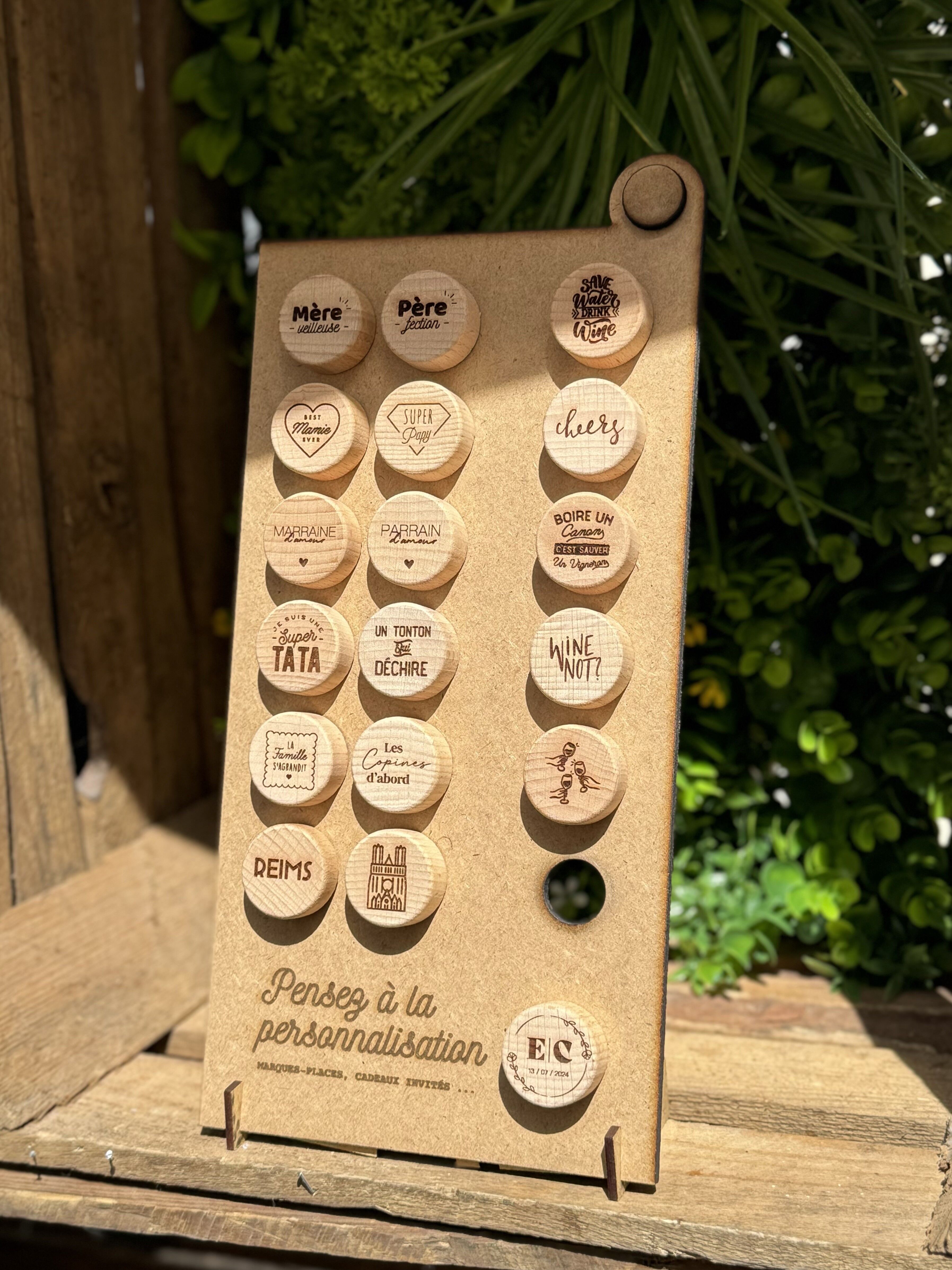 Holzkorken mit Botschaft