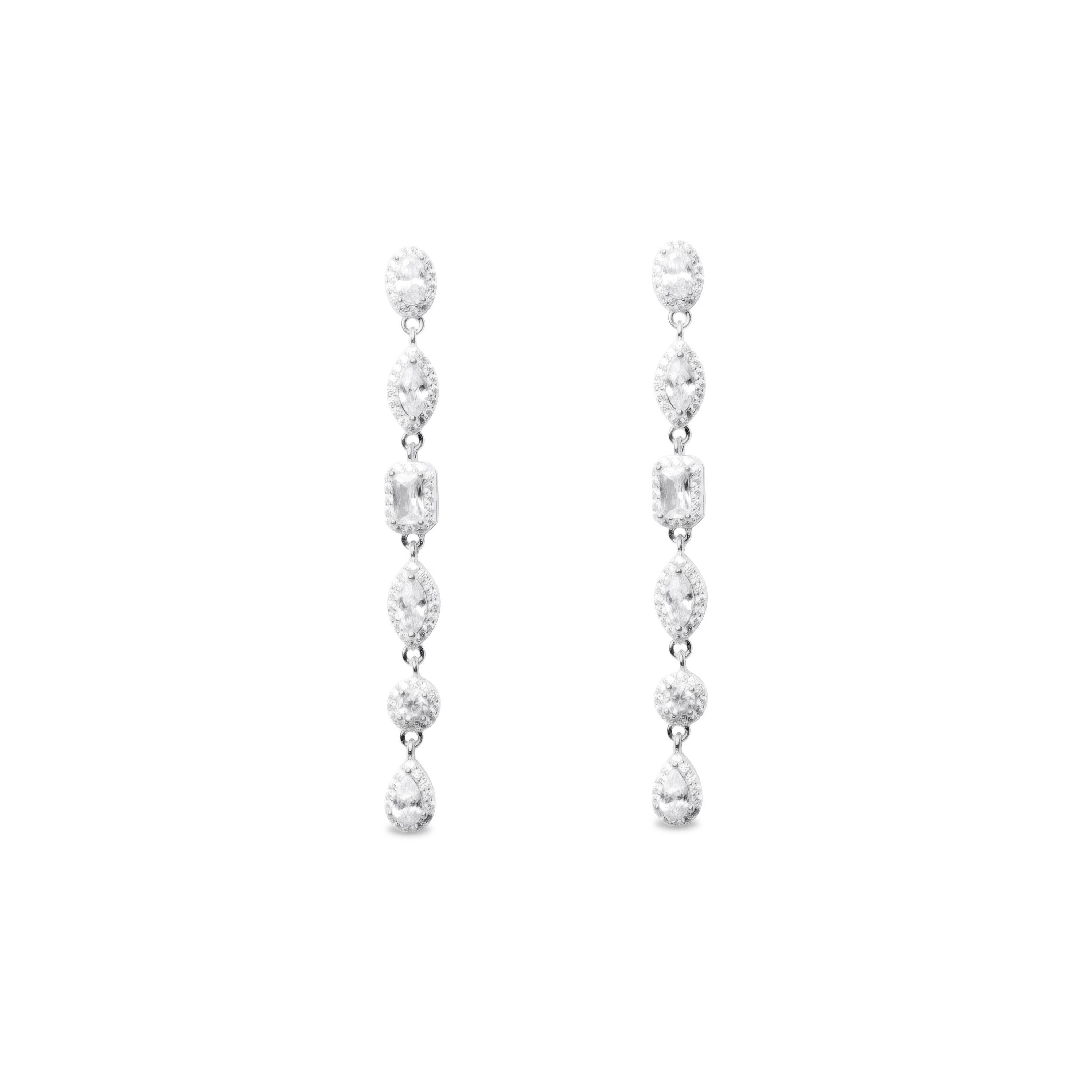 Orecchini Luxenter in argento sterling 925 con zirconi lucidi rifiniti in rodio - Oka