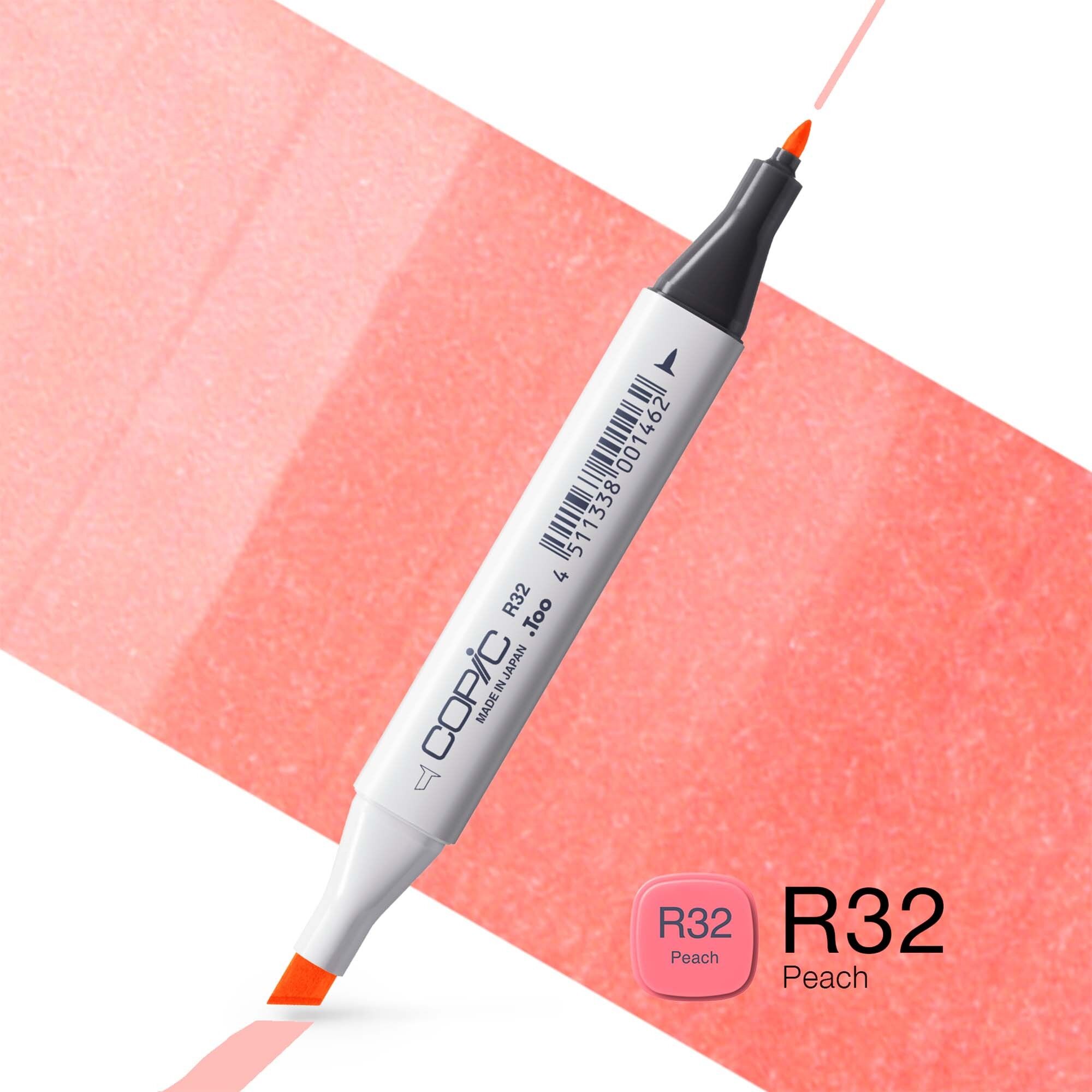 Marqueur de couleur classique COPIC - (R-32) Pêche, pour l'art et l'artisanat, le coloriage, les graphiques, le surligneur, le design, l'anime, les professionnels et les débutants, les fournitures d'art et les livres de coloriage