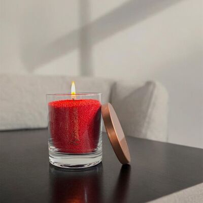 Vela roja en vaso de 160 gramos (sin aroma)