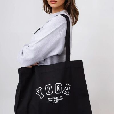 Bolsa de lona negra para yoga