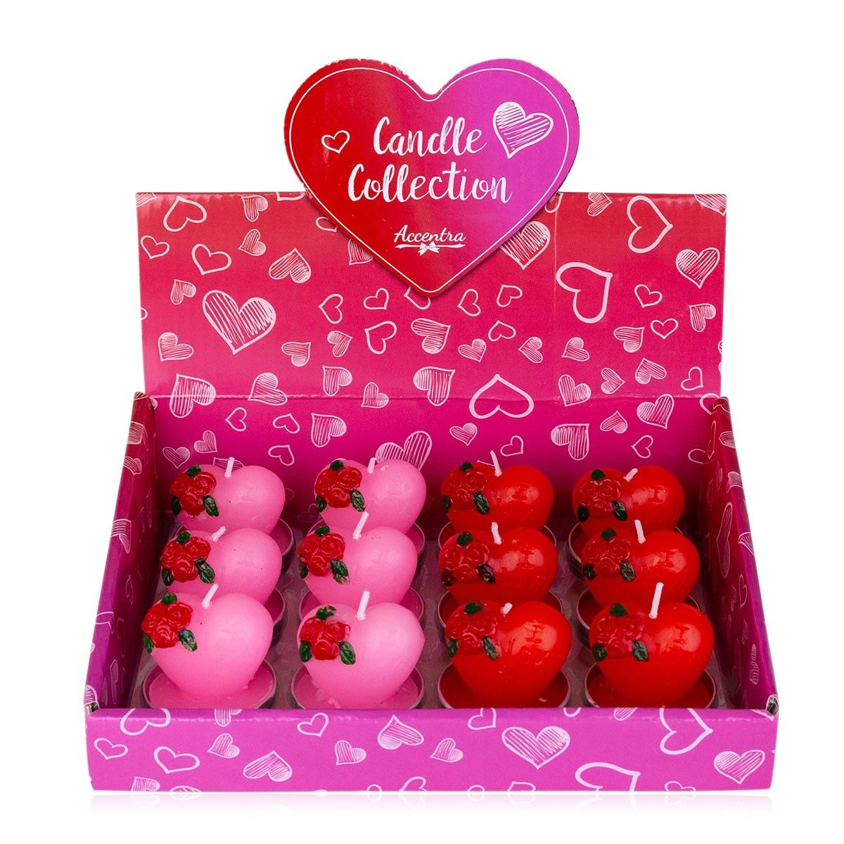 Duftkerze in Herzform (4,5 cm), 2 Farben sortiert-3861055