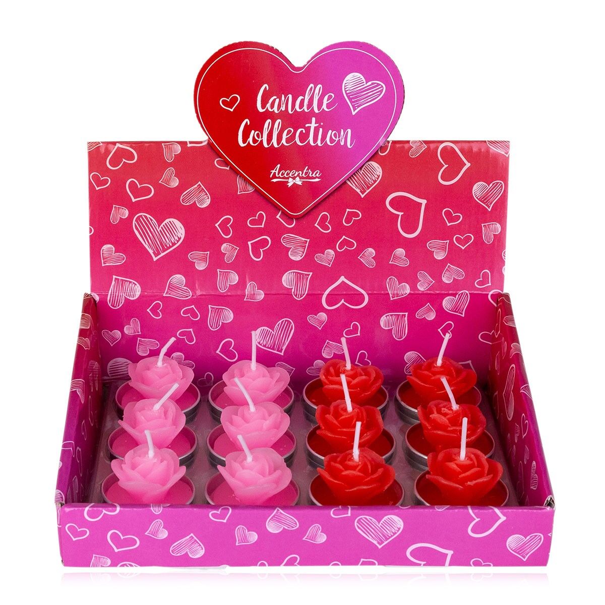 Duftkerze mit Rosenmotiv (3 cm), 2 verschiedene Farben-3861056