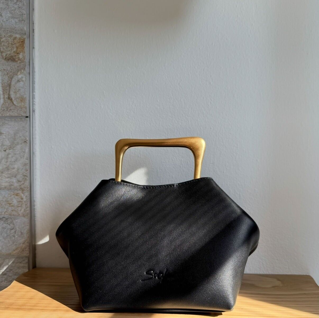 Sora - Borsa a mano in vera pelle metallizzata Borsa a tracolla