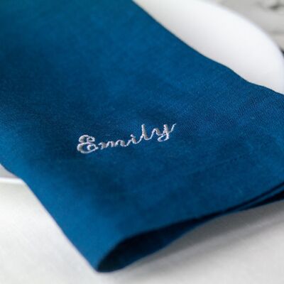 Personalized Linen Napkins, Personalized Napkin with Name Embroidery, Wedding Napkins, Family Napkins, Monogrammed Linen Napkins