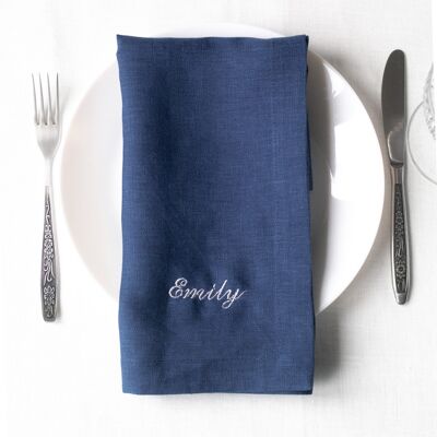 Servilletas de lino personalizadas, servilletas personalizadas con nombre bordado, servilletas de boda, servilletas familiares, servilletas de lino con monograma