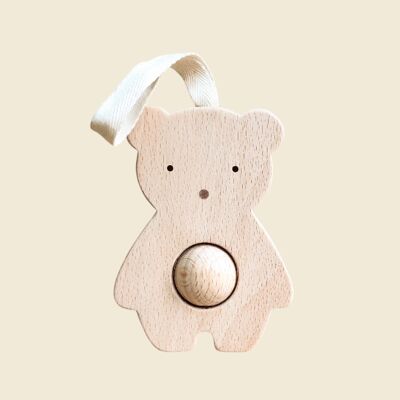 Hochet ourson en bois - JOJO