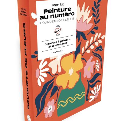 Livre - Mon kit peinture au numéro - Bouquets de fleurs