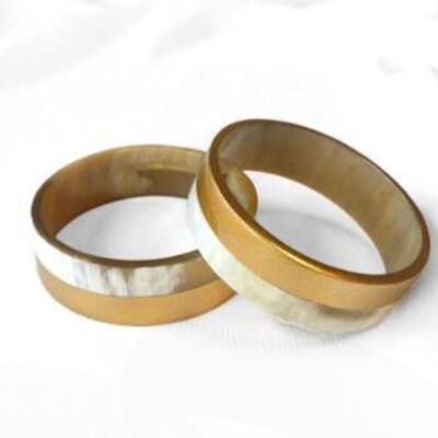 20mm/MAXI/ Buffalo horn ring, wide section, 20mm, lacquered 2 colors
