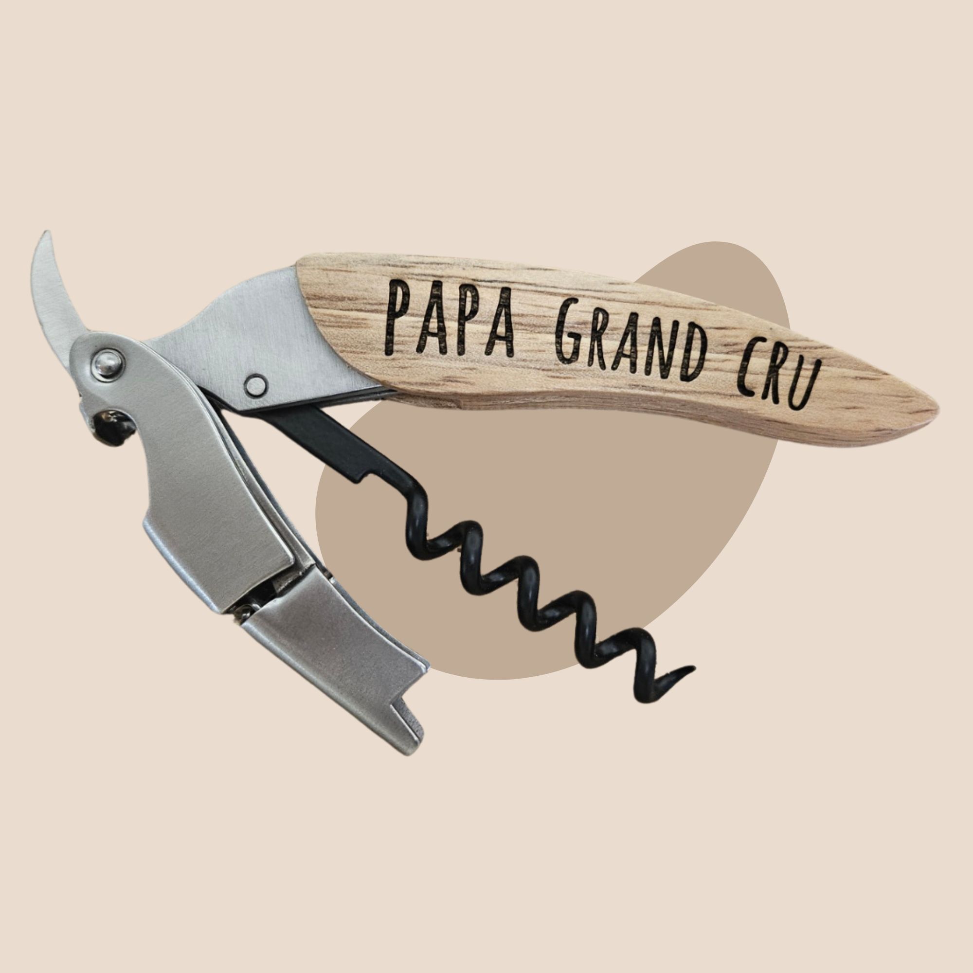 Personalized lemonade corkscrew "Papa grand cru"