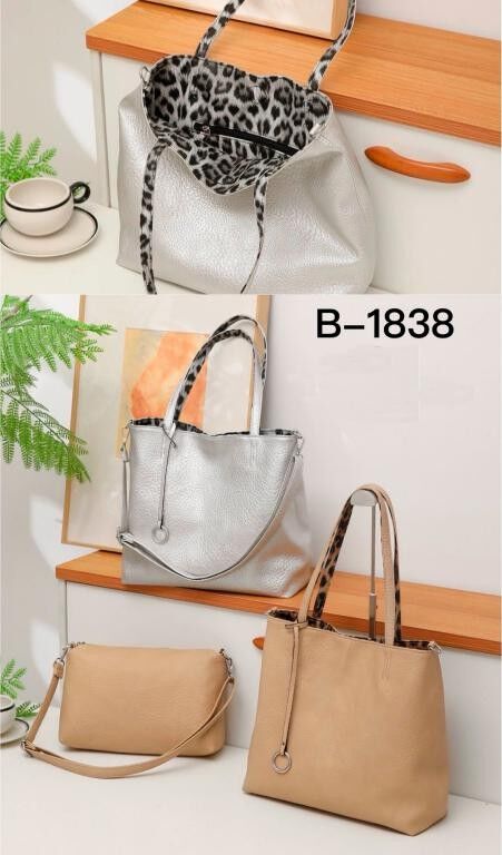 Bolso de Hombro Sintético y Reversible Tipo Shopper con Cierre de Imán y Bolsito Extra para Mujer