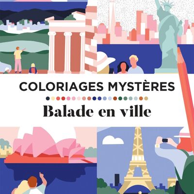 Libro - Pagine da colorare misteriose - Passeggiata in città