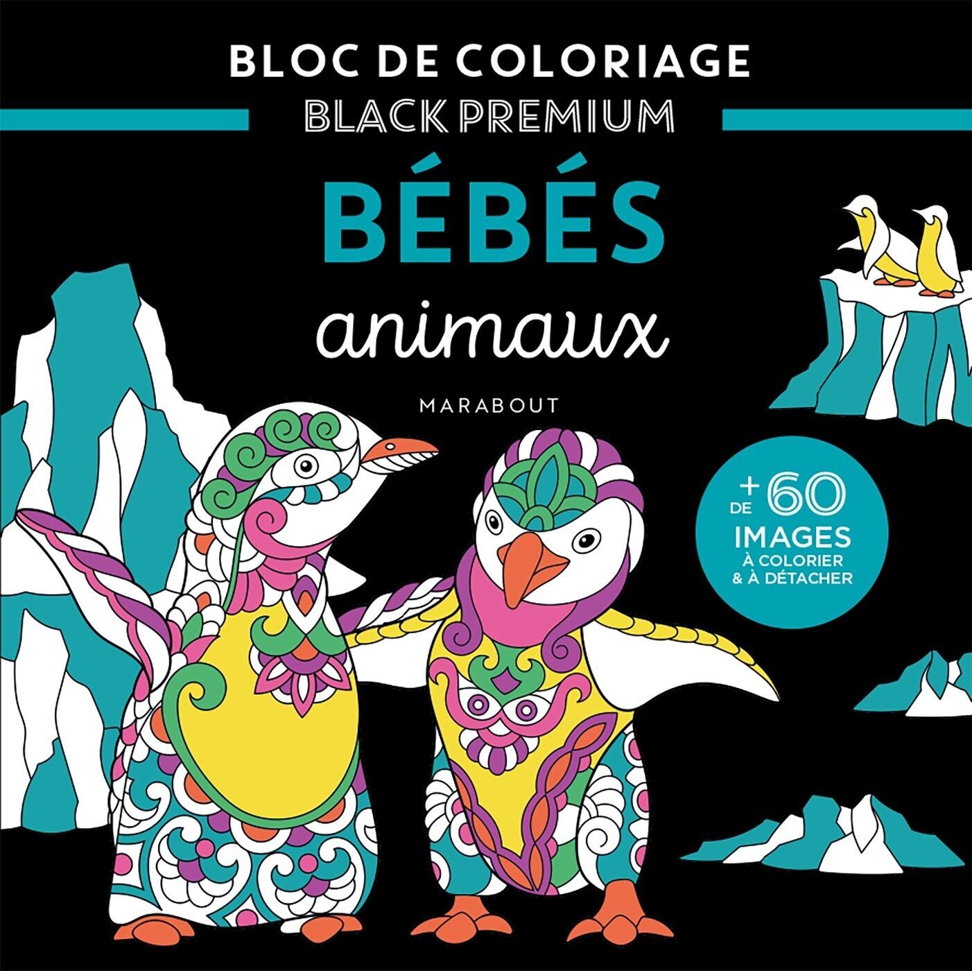 Coloring/Drawing Block Black Premium - Baby Animals
