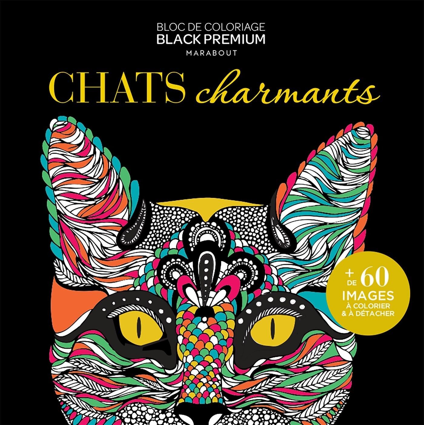 Coloring/Drawing Book Black Premium - Cats