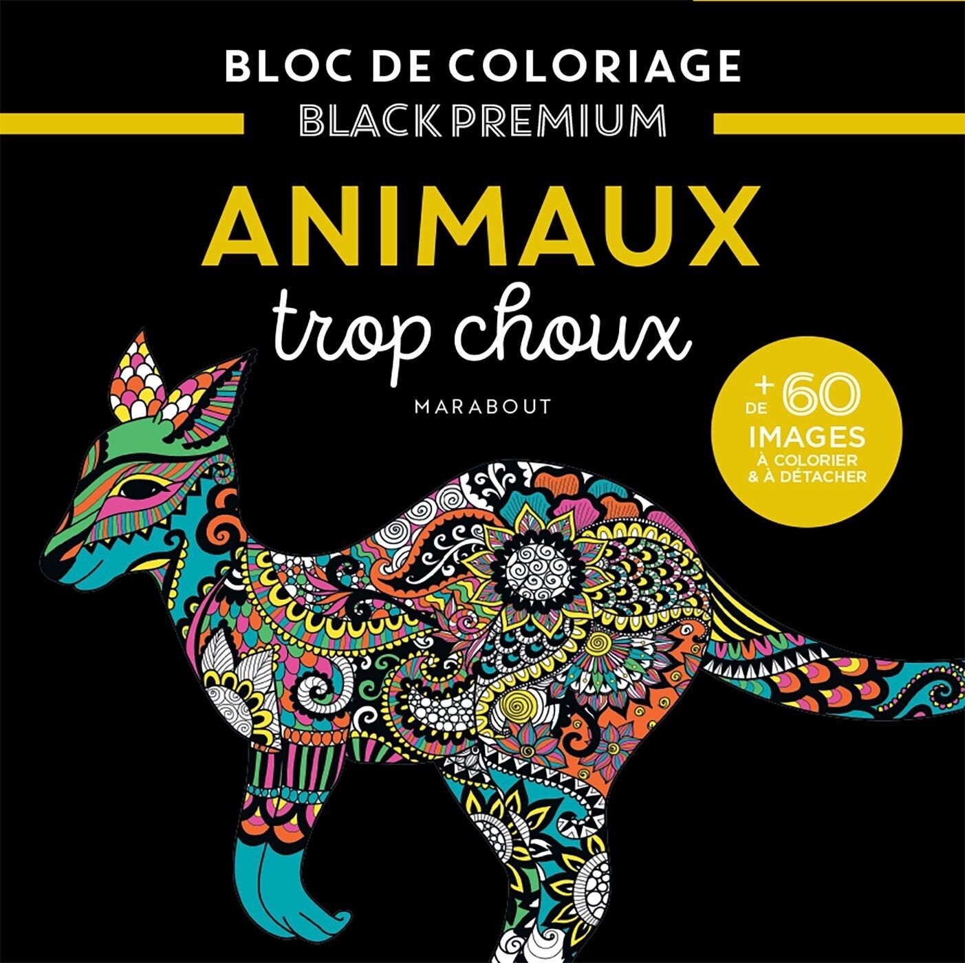 Coloring/Drawing Block Black Premium - Adorable Animals