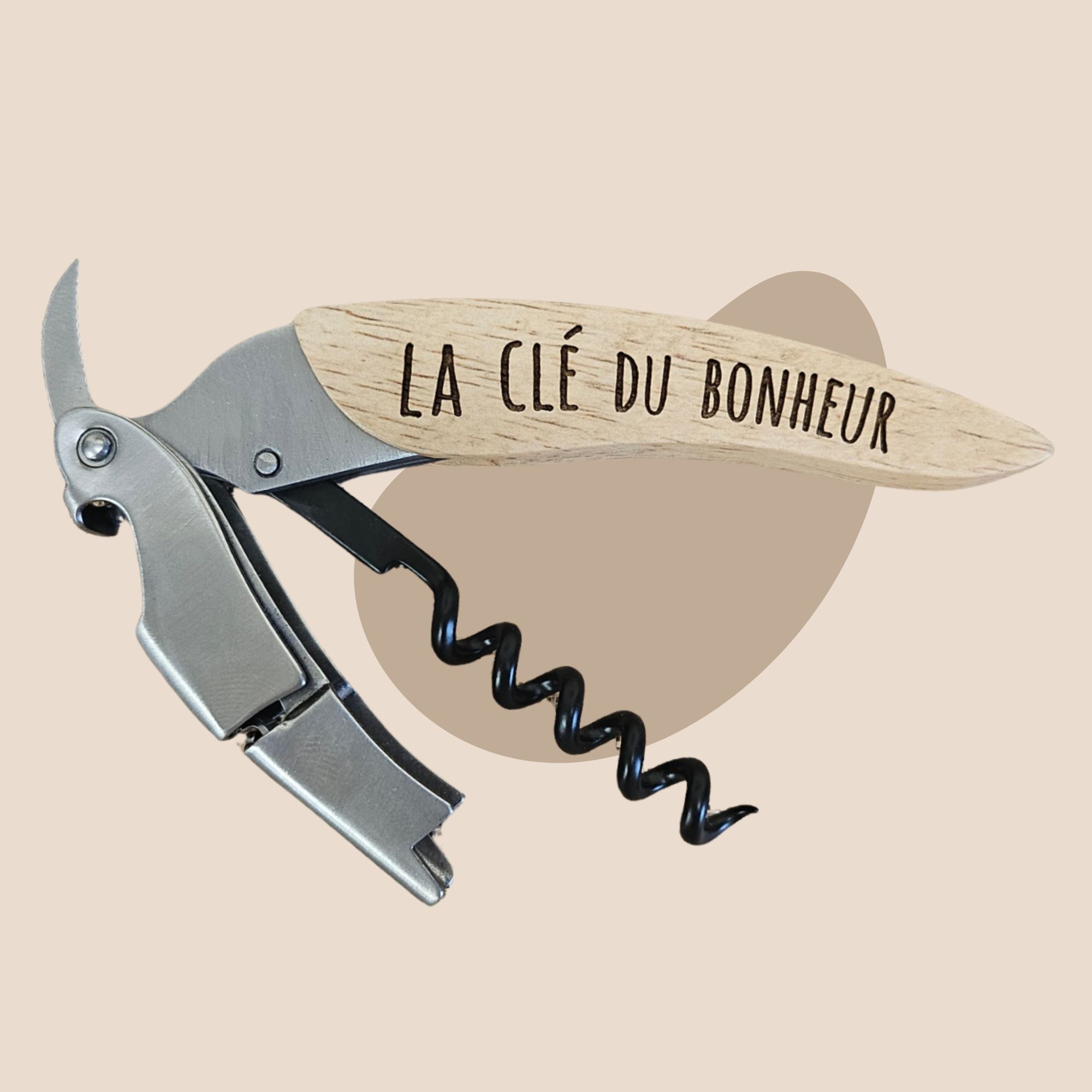 Personalized lemonade corkscrew "The key to happiness"