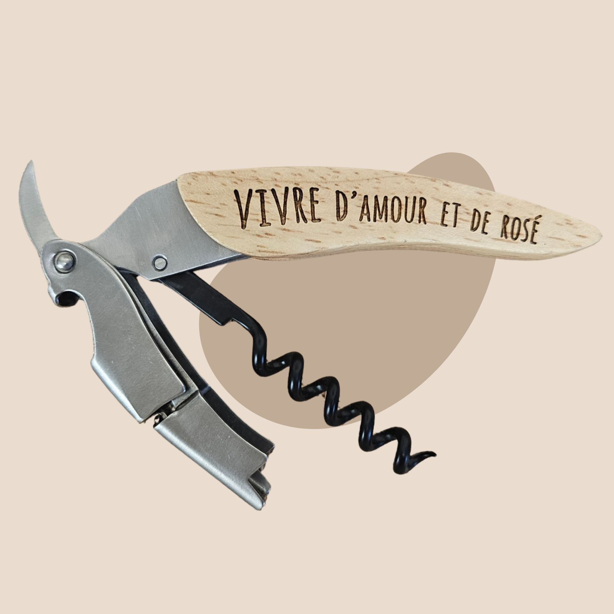 Personalized lemonade corkscrew "Living on love and rosé"