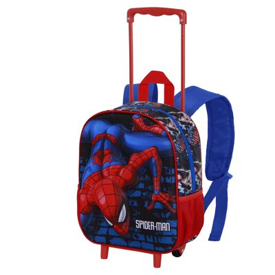 Zaino con ruote 3D Marvel Spiderman Wall-Small, rosso