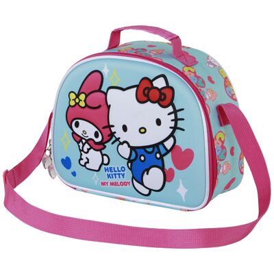Sanrio Hello Kitty Friendship-Bolsa Portamerienda 3D, Azul