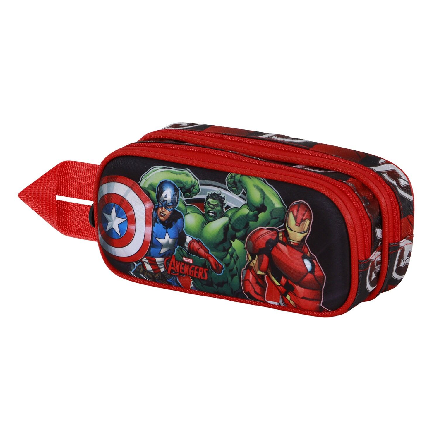 Marvel The Avengers Almighty - Trousse à crayons double 3D, rouge