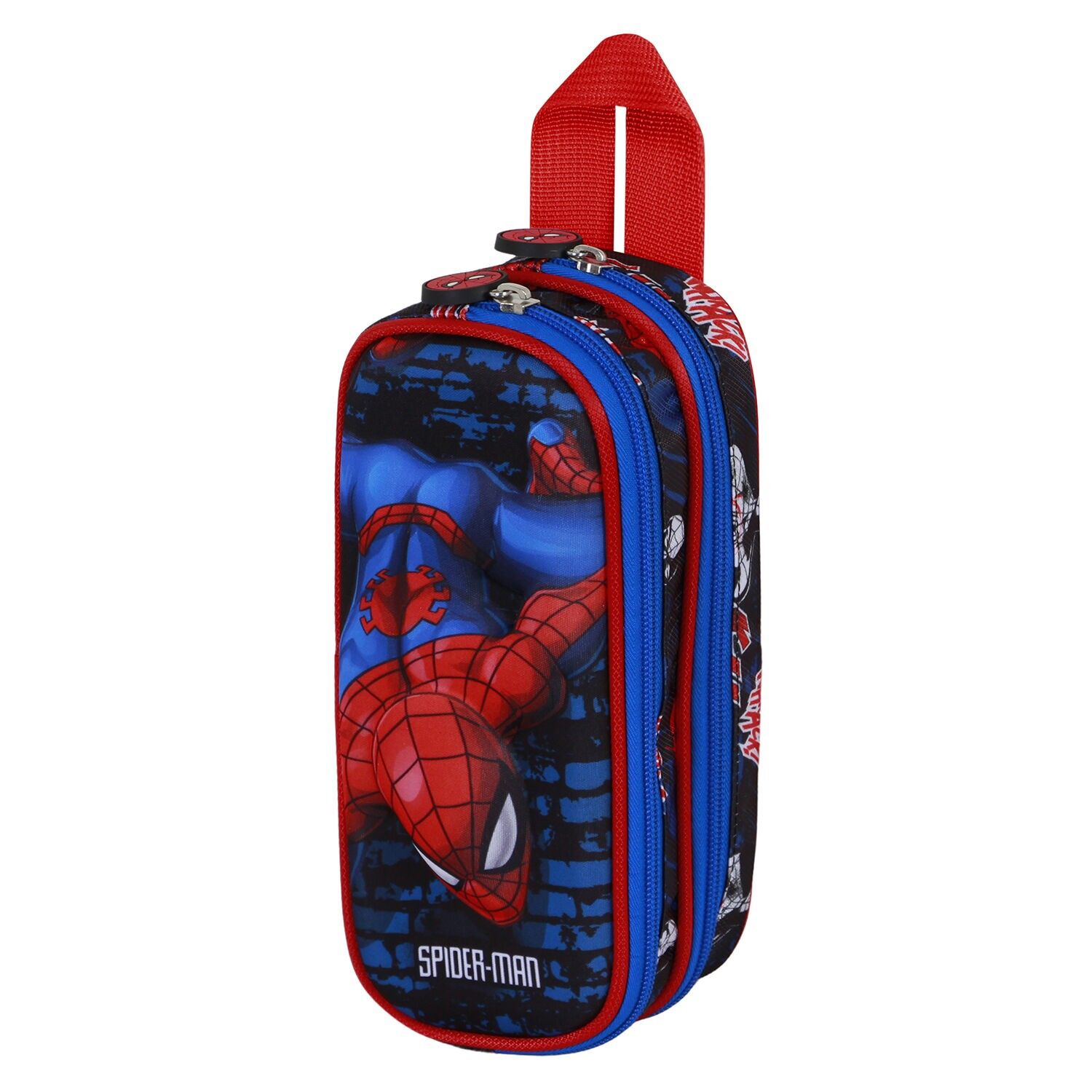 Trousse à crayons double murale Marvel Spiderman 3D, rouge
