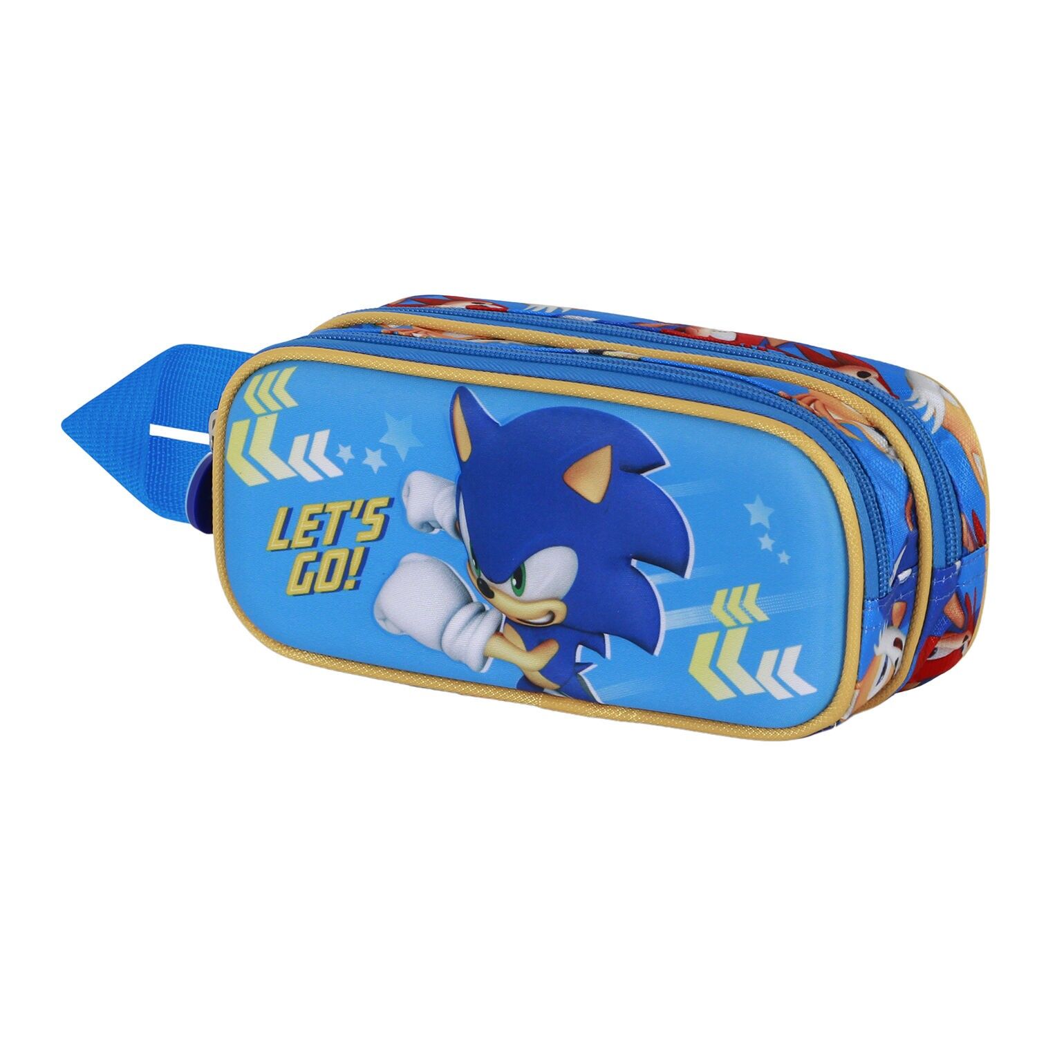 Sonic The Hedgehog - Étui de transport SEGA Go-Double 3D, bleu