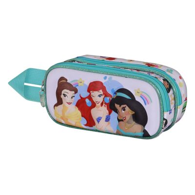Disney Princesas Rainbows-Estuche Portatodo 3D Doble, Multicolor