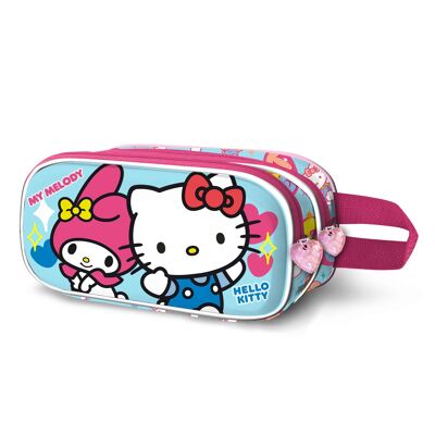 Sanrio Hello Kitty Friendship 3D Double Pencil Case, Blue