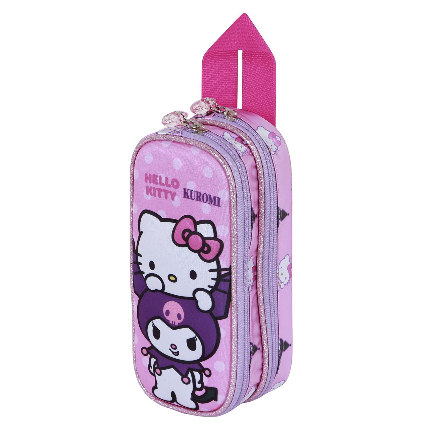Trousse à crayons double 3D ludique Hello Kitty de Sanrio, rose