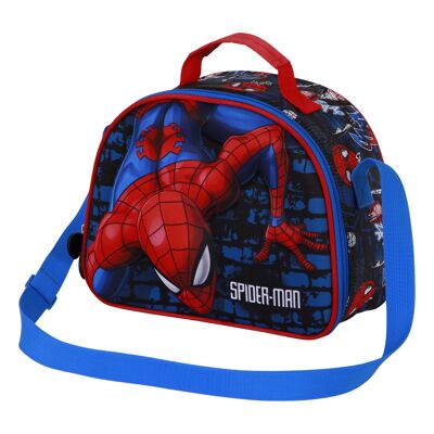 Marvel Spiderman Wall-3D Lunch Bag, Red