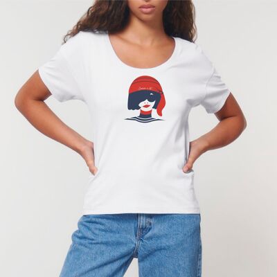 T-shirt femme en coton Bio Rosa " Jeanne la pirate "