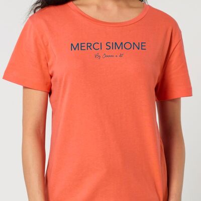 T-shirt femme en coton Bio Rosa " Merci Simone "