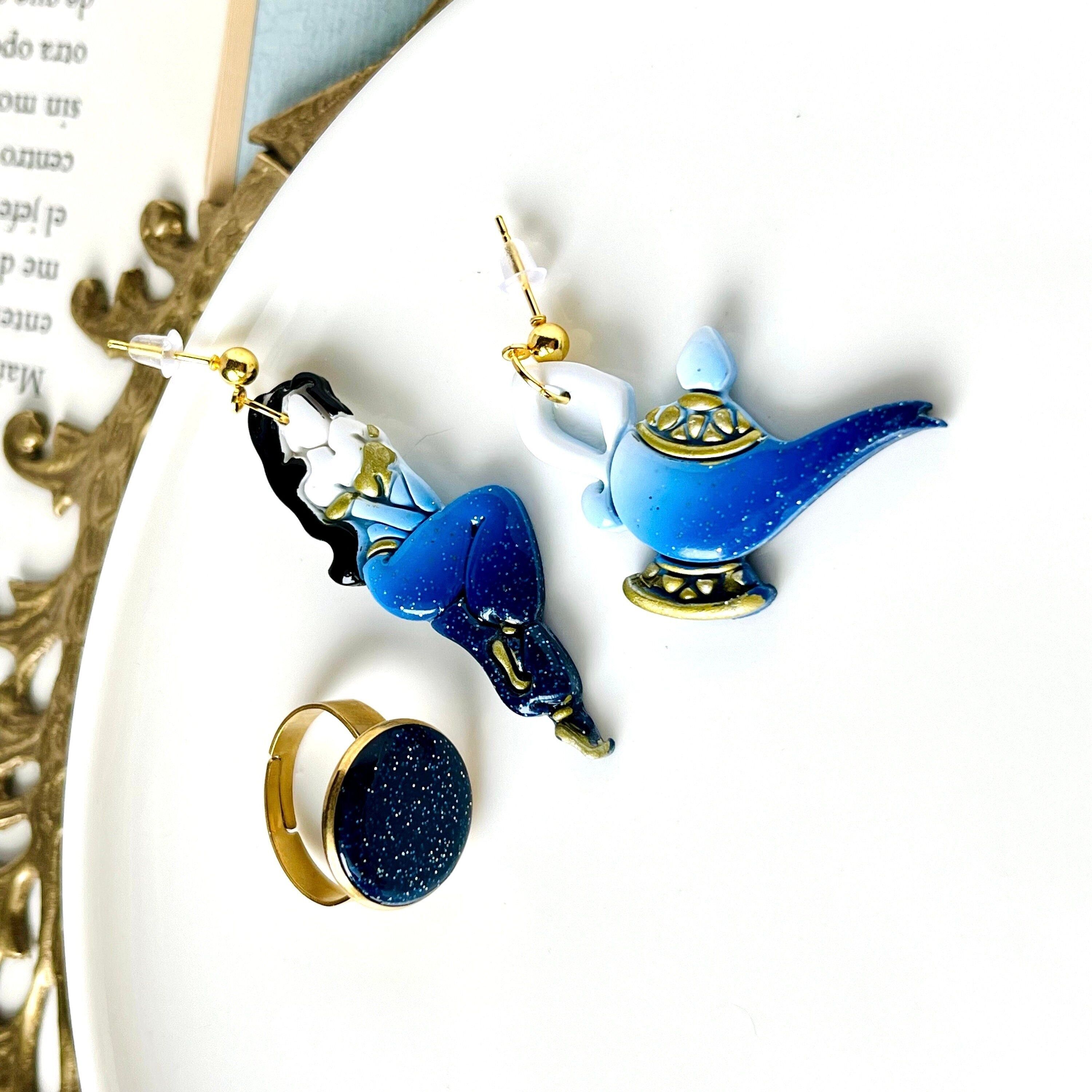 Set principessa pin-up, principessa araba, gioielli in argilla polimerica, orecchini originali, fiabe, regali magici per principesse, orecchini e anello