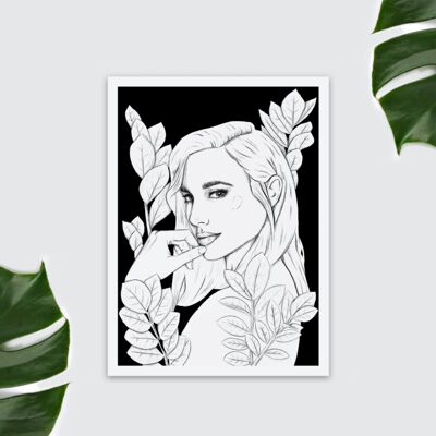 Magnete - Plantlady con piuma fortunata